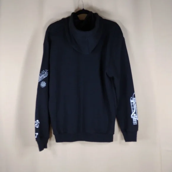 NWT Hyper Space NASA Casual Pullover Cotton Streetwear Black Graphic Hoodie - Picture 2 of 16